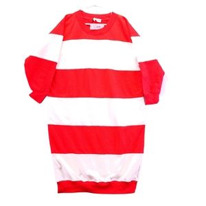 Sonia Rykiel Paris Sweater Dress NWT Size L Parisian Fashion in Red and White